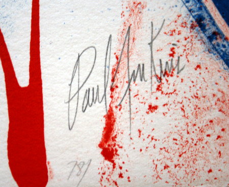 Paul JENKINS : Lithographie originale sign�e et num�rot�e : Seeing Voice Welsh Heart : Signature