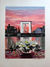 MICHEL-HENRY : Lithographie originale sign�e et num�rot�e : La grande Arche de la D�fense