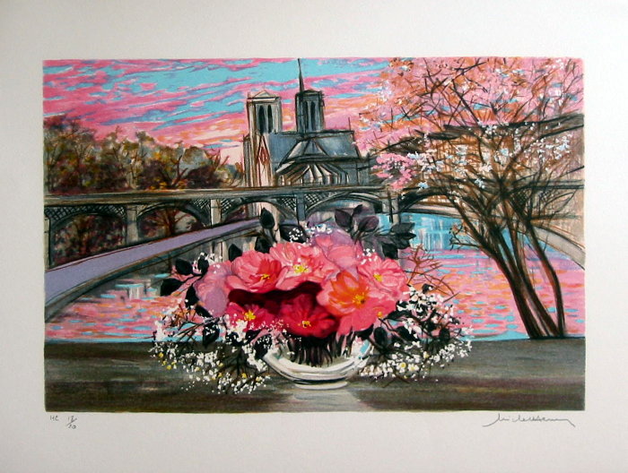 MICHEL-HENRY : Lithographie originale sign�e et num�rot�e : Notre-Dame