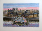 MICHEL-HENRY : Lithographie originale sign�e et num�rot�e : La Cathedrale Notre Dame