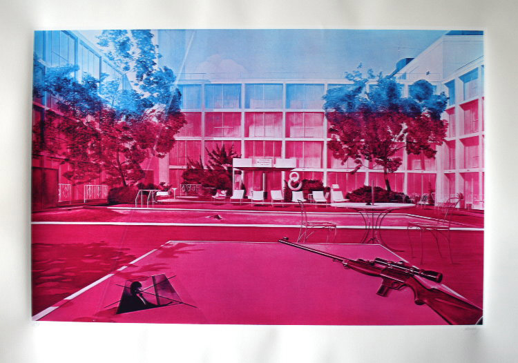 Jacques MONORY : S�rigraphie originale sign�e et num�rot�e : Fuite n�3