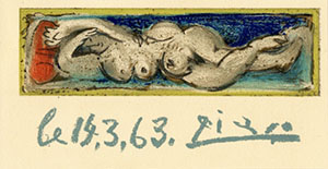 Litografa Pablo Picasso - Mujer desnuda tumbada, 1963