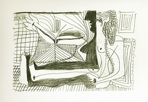 Lithographie Pablo Picasso, le got du bonheur, Carnet I - Planche 01