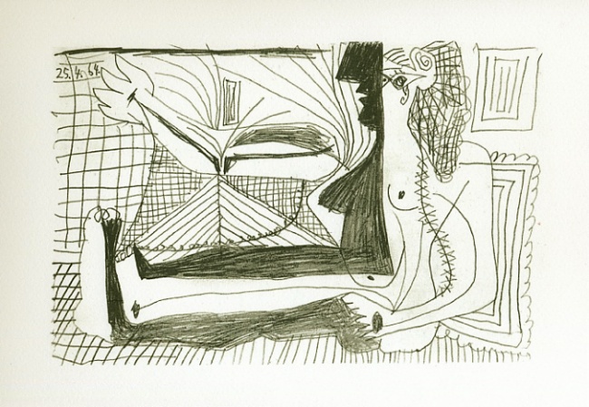 Litografa de Pablo Picasso - Le Got du bonheur, Carnet I - Planche 01