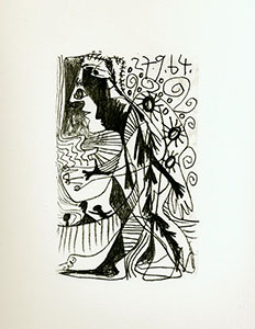 Lithographie Pablo Picasso, le got du bonheur, Carnet II - Planche 13