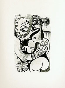 Litografia Pablo Picasso, le got du bonheur, Carnet II - Planche 17