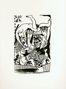 Litografia Pablo Picasso, le got du bonheur, Carnet II - Planche 18
