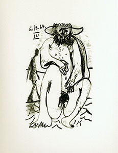 Litografia Pablo Picasso, le got du bonheur, Carnet II - Planche 21