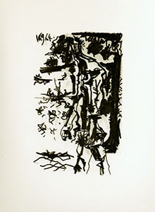Litografia Pablo Picasso, le got du bonheur, Carnet II - Planche 04