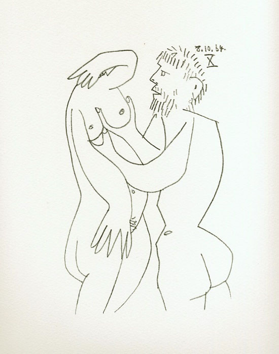 Lithographie de Pablo Picasso : Le Got du bonheur, Carnet III - Planche 10
