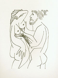 Lithographie Pablo Picasso, le got du bonheur, Carnet III - Planche 11