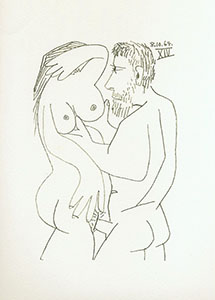 Litografia Pablo Picasso, le got du bonheur, Carnet III - Planche 14