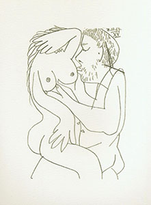 Litografia Pablo Picasso, le got du bonheur, Carnet III - Planche 15