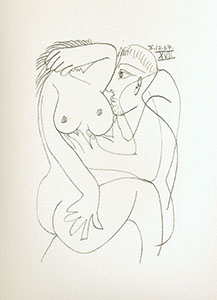 Litografia Pablo Picasso, le got du bonheur, Carnet III - Planche 17