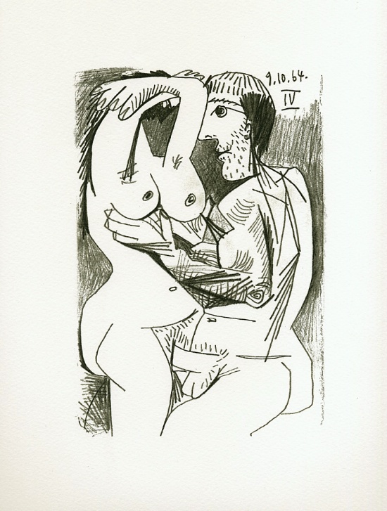 Lithographie de Pablo Picasso : Le Got du bonheur, Carnet III - Planche 22