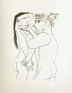 Lithographie Pablo Picasso, le got du bonheur, Carnet III - Planche 05