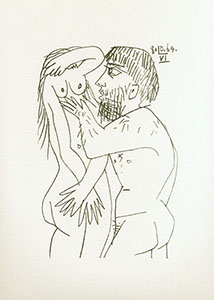 Litografia Pablo Picasso, le got du bonheur, Carnet III - Planche 06