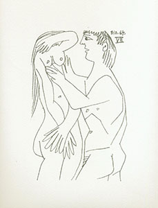 Lithographie Pablo Picasso, le got du bonheur, Carnet III - Planche 07