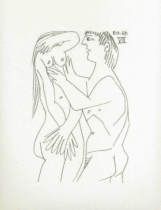 Litografia Pablo Picasso : Le Got du bonheur, Carnet III - Planche 07