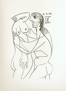 Litografia Pablo Picasso, le got du bonheur, Carnet III - Planche 09
