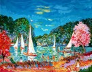 Jean Claude PICOT : Lithographie originale sign�e et num�rot�e : Les arbres en fleurs