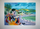 Jean Claude PICOT : Lithographie originale sign�e et num�rot�e : Cannes, la Croisette