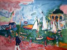 Jean Claude PICOT : Lithographie originale sign�e et num�rot�e : Touques � Trouville