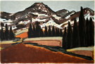Jean-Claude QUILICI : Lithographie originale : Les cypr�s aux alpilles