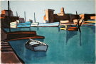 Jean-Claude QUILICI : Lithographie originale sign�e et num�rot�e : Le port de Marseille