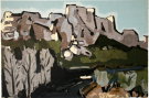 Jean Claude QUILICI : Lithographie originale : Rocher des Baux