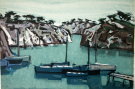 Jean-Claude QUILICI : Lithographie originale sign�e et num�rot�e : Port Miou