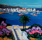 Jean Claude QUILICI : Lithographie originale : Jardin de Mykonos