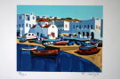 Jean Claude QUILICI : Lithographie originale : Myconos le Port