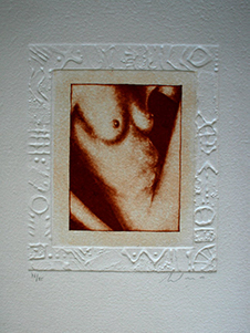 Alain Soucasse original etching - Nude I