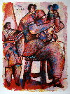 TOBIASSE : Lithographie originale : Enfants venus du Palais de la m�moire