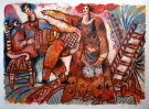 Th�o TOBIASSE : Lithographie originale sign�e et num�rot�e : Jour de f�te