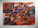 TOBIASSE : Lithographie originale : L'amour sur fond de chant biblique