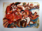Th�o TOBIASSE : Lithographie originale sign�e et num�rot�e : Sur les pierres infinies, le temps s'est arr�t�