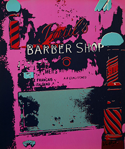 Alain Valtat Original Serigraph - Barber Shop (rose)