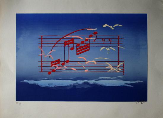 Alain VALTAT : Original Serigraph signed and numbered : Music