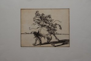 Claude Weisbuch etching - Dragon