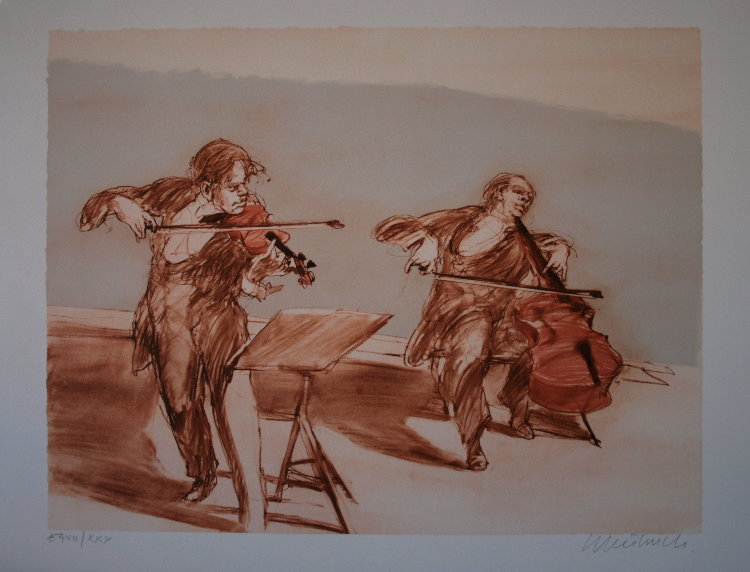 WEISBUCH : Lithographie originale sign�e et num�rot�e : A l'unisson