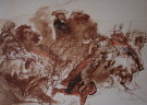 WEISBUCH : Lithographie originale : Avant la bataille