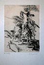 WEISBUCH : Gravure originale : Don Quichotte
