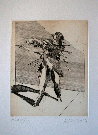 Claude WEISBUCH : Gravure originale : Dos au mur