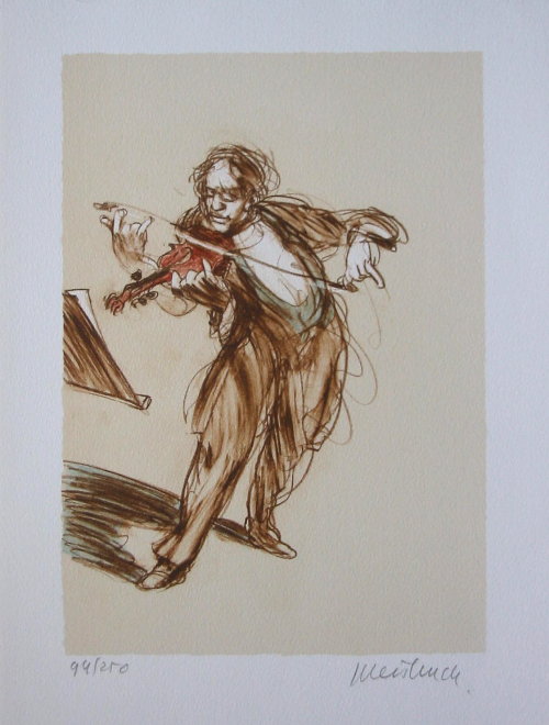 WEISBUCH : Lithographie originale sign�e et num�rot�e : Romance