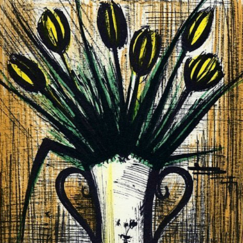 Bernard Buffet : Vase de tulipes, 1967