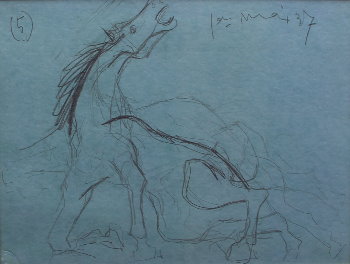 Pablo Picasso : Guernica - Etude prparatoire crayonn 28 Mai 1937