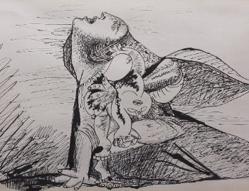 Pablo Picasso : Guernica - Etude prparatoire du 9 Mai 1937
