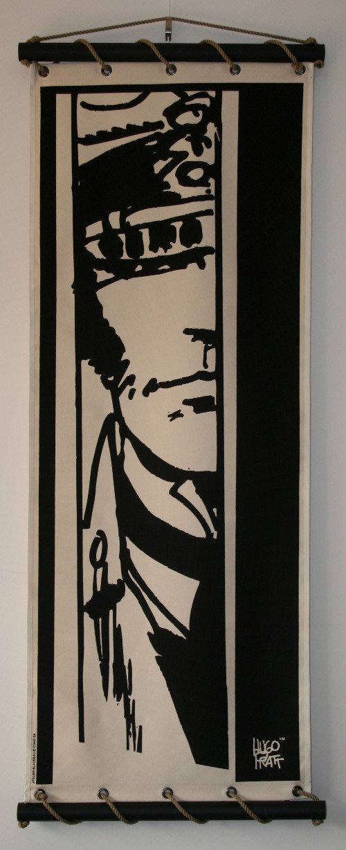Srigraphie sur panneau mural Hugo Pratt, Corto Maltese, Observateur